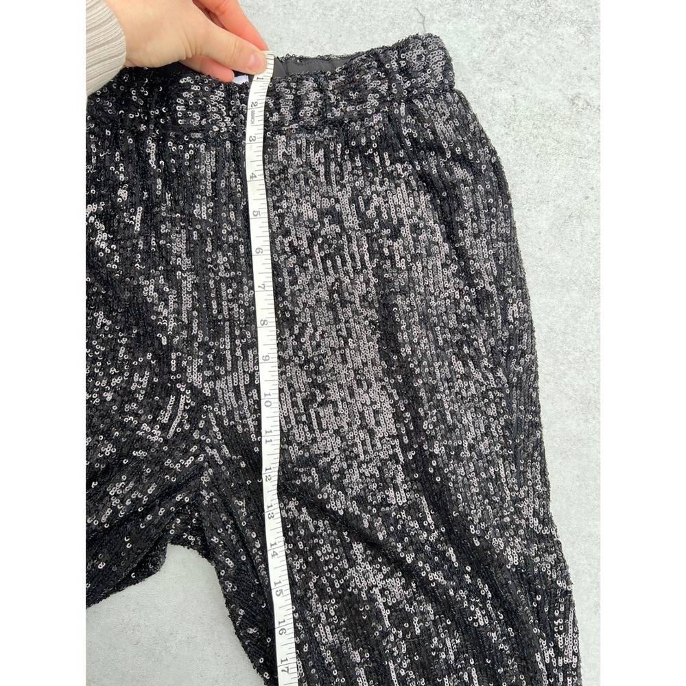 Gianni‎ Bini Black Sequin Jogger Pants Women's XS Elastic Waist Coquette Party - Picture 7 of 9
